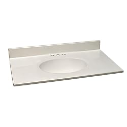 37 Inch Cultured Marble Vanity Top with