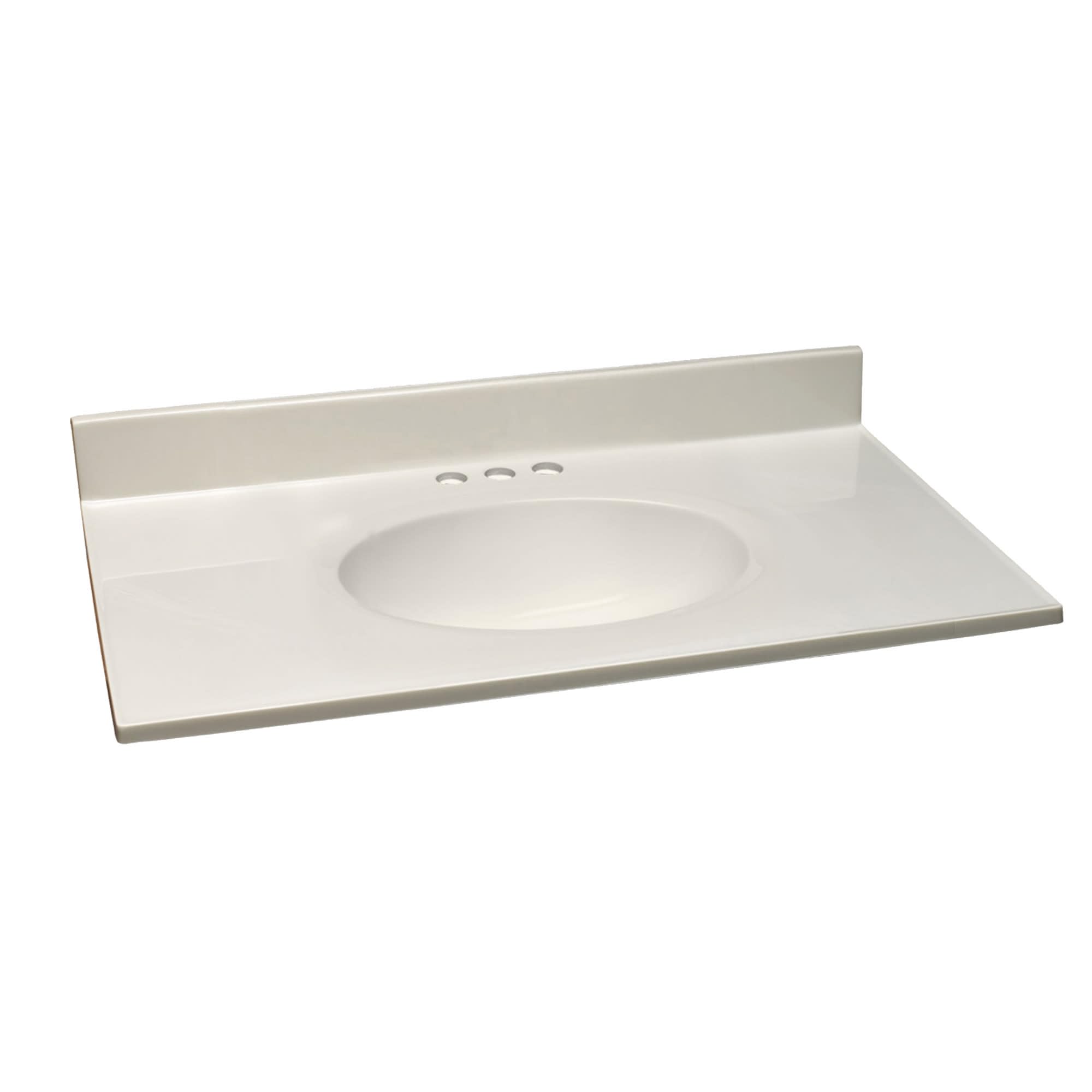 37 Inch Cultured Marble Vanity Top with