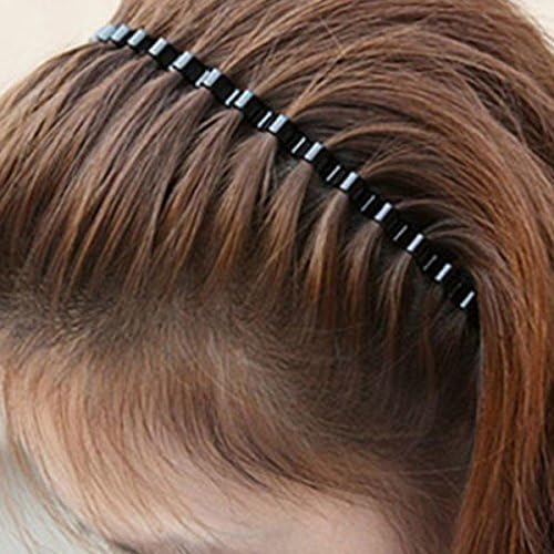 Unisex Black Spring Wave Metal Hoop Hair Band Clips Girl Women Men's Head Band Accessory 1PC