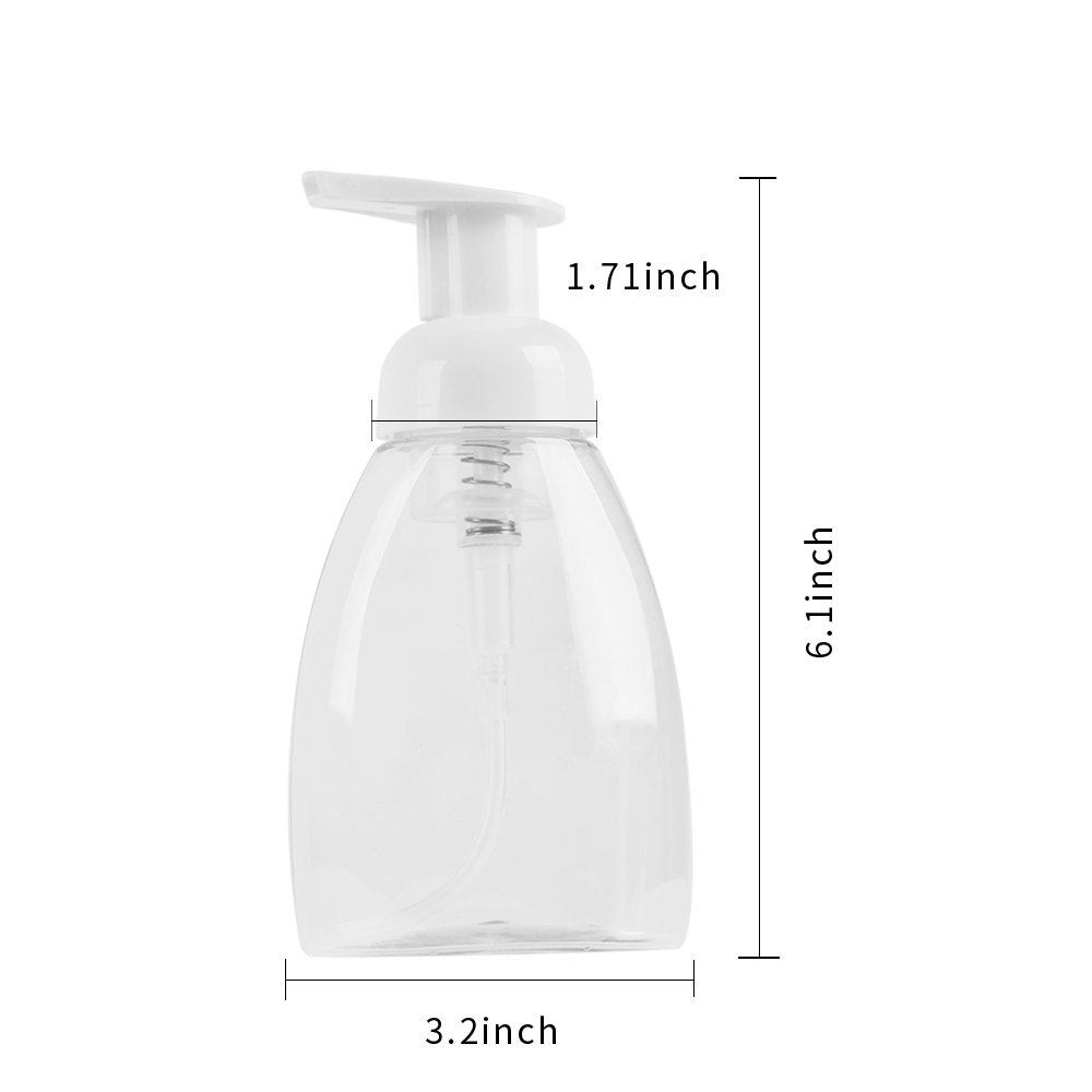 SHiZAK New 8.5oz 250ml Foaming Soap Dispensers, Foaming Liquid Soap Containers, BPA Free Great Use for Homemade Liquid Soap, Dish Soap, Bath Foam and More for Kitchen and Bathroom(2 pack)