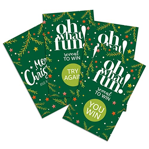 50 Christmas Party Games Scratch Off Game Cards, Holiday Raffle Ticket
