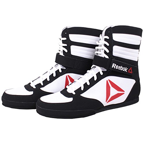 Reebok Men's Boot Boxing Shoe, Buck-Delta-White/Black, 8 M US