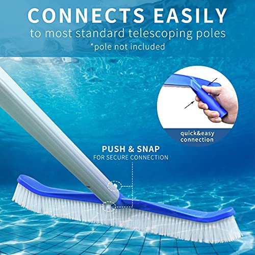 AgiiMan Pool Brush Pool Brushes for Cleaning Pool Walls, 16" Nylon