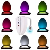 Litake Toilet Light, Sensor Motion LED Toilet Bowl Light with UV-C Sterilization, Toilet UV Germicidal Seat Light, Toilet Night Light With 8-Color Changes for Bathroom Washroom