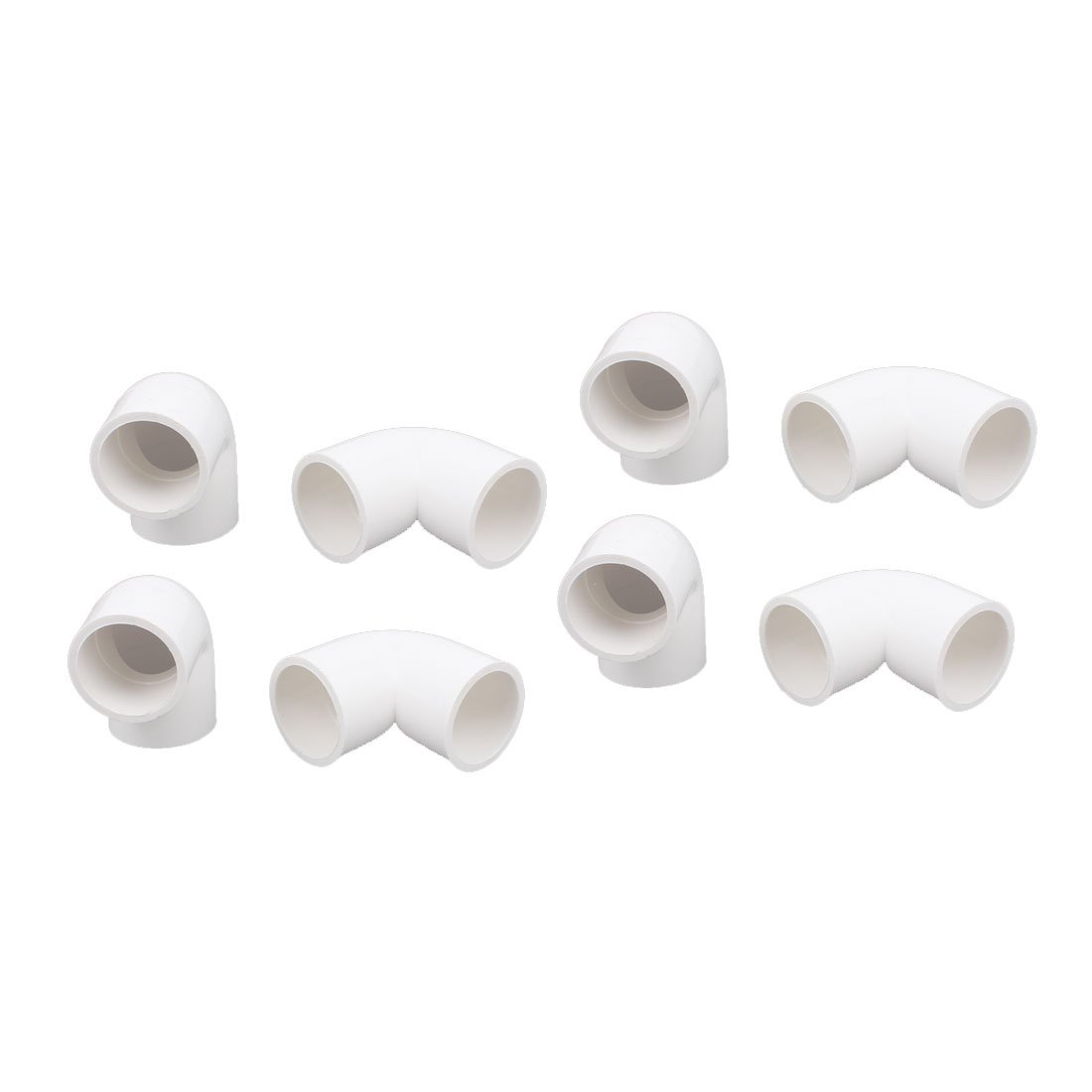 sourcingmap 8 Pcs 25mm Dia 90 Degree Elbow Type PVC-U Pipe Connector Adapter Fitting White