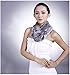 URSFUR Rex Rabbit Full Fur Pull Through Scarf with Pom 24 Inches Multicolor (Light Gray)