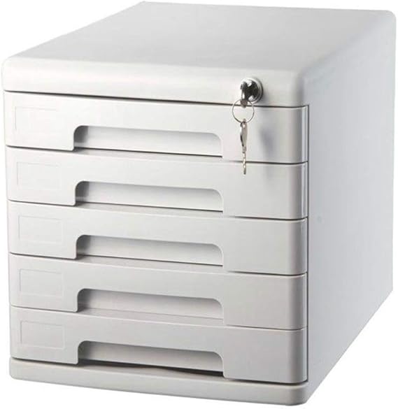 ChSe U Box Desktop File 5layer with Lock Plastic Drawer