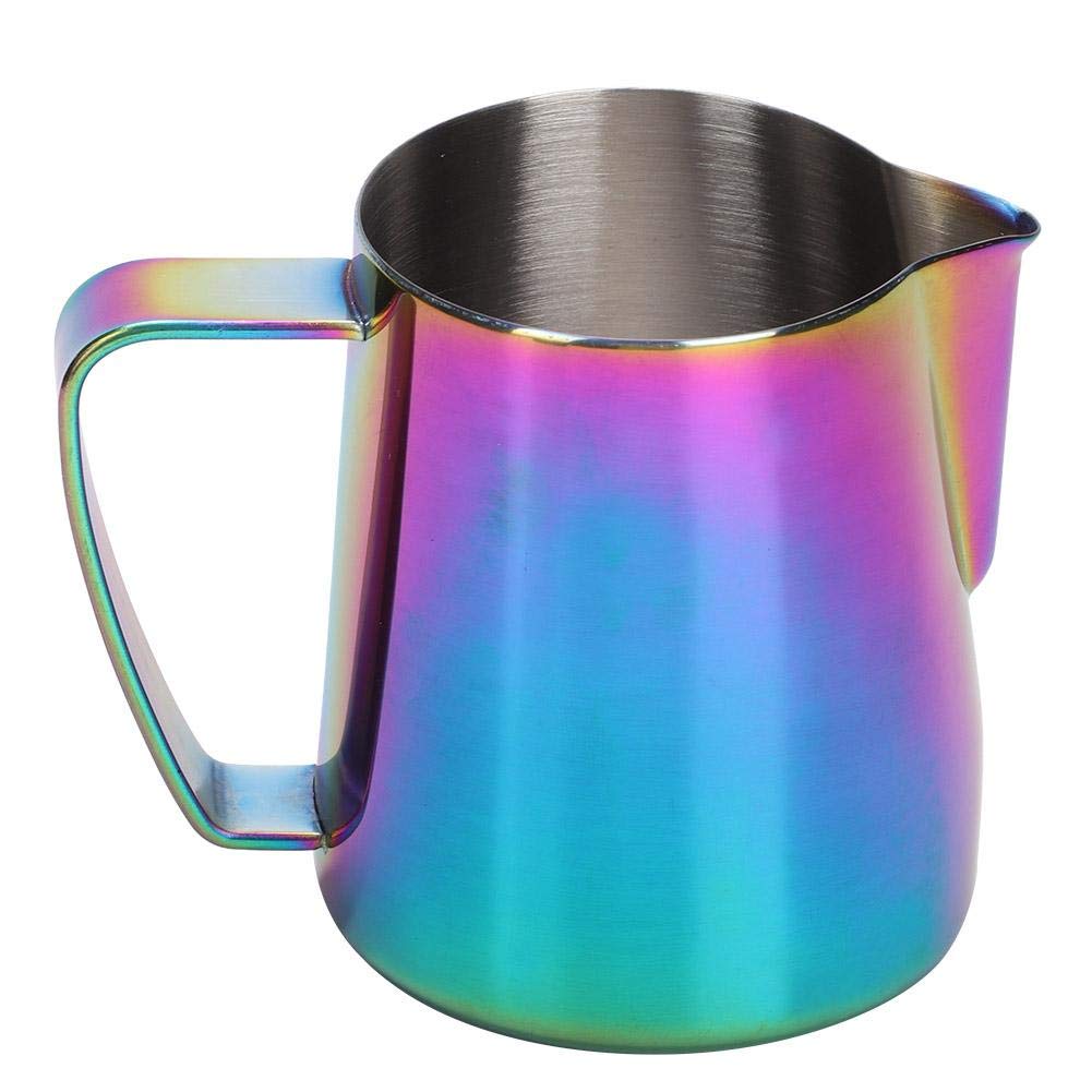 TOPINCN Milk Creamer Frother Cup, Espresso Cappuccino Making Tool Steaming Pitcher Jug 350ml(Colorful)