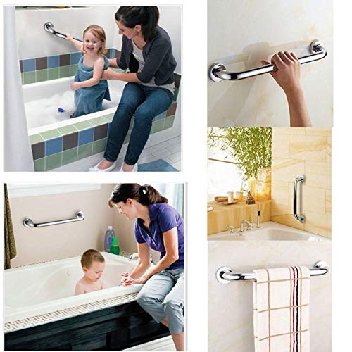 Handicap Grab Bars 16 Inch Stainless Steel Shower Grab Bar, ZUEXT Chrome Shower Handle Bathroom Balance Bar Safety Hand Rail Support Bar For Handicap Elderly Injury Senior Assist Bath Tub Wall Concealed Handicap Grab Bars 16 Inch Stainless Steel Shower Grab Bar, ZUEXT Chrome Shower Handle Bathroom Balance Bar Safety Hand Rail Support Bar For Handicap Elderly Injury Senior Assist Bath Tub Wall Concealed