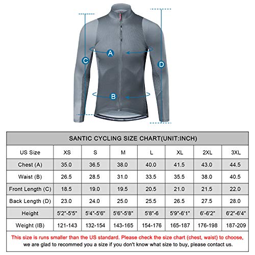 image for Santic Cycling Jersey Men's Long Sleeve Tops Mountain Bike Shirts Bicy