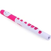 Nuvo Toot Plastic Flute for Beginners, White/Pink | Firstnote and standard lip plates, Silicone keys to help small fingers, concert C tuning, fingering chart, carry case
