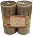 Vivre Royale TM #80-881-OL Set Of 2 Rustic Finish Pillar Candles, Scented Clove-cinnamon, Olive Green
