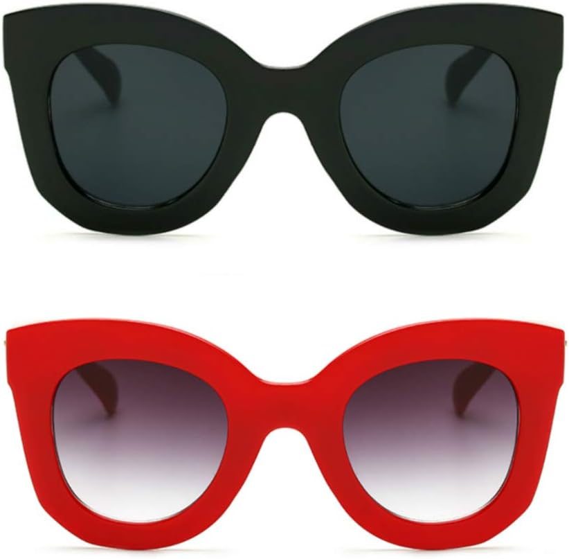 Freckles MarkThick Fashion Butterfly Sunglasses for Women Trendy Round Cat Eye Sun Glasses