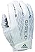 adidas Adizero 4.0 Adult Football Receiver's Gloves, White/White, Large