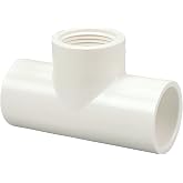 NIBCO Fig No 4612, 1" in. x 1" in. x 1/2" in. PVC Tee Slip x Slip x Female Iron Pipe Thread (FIPT), Schedule 40, Threaded