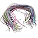 Housweety Organza Ribbon Waxen Cord Lobster Clasp Necklaces Mixed Color 43.2cm 17