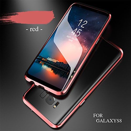 Galaxy S8+/S8 Plus Case, 3D Curved Surface CNC Aviation Aluminum Alloy Metal Scratch-Resistant Built-in Sponge Drop Protection Bumper Frame Shell for Galaxy S8+/S8 Plus Red