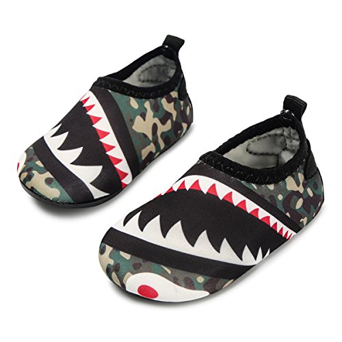 Barefoot Water Shoes For Beach Swim Pool,shark Green 12-18 M