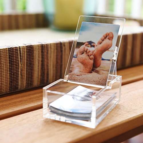 Clear Acrylic Photo Storage Box with Easel-Backed Lid for Zink 2x3 Photo Paper (HP Sprocket, LG, Prynt, LifePrint)
