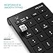 Wireless Numeric Keypad, Jelly Comb Ultra Slim Wireless 22-Key Number Pad Financial Accounting Data Entry for Laptop, PC, Tablet Surface pro and More-Black