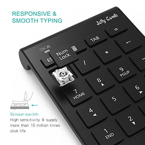 Wireless Number Pad, Jelly Comb N030 Portable Mini USB 2.4GHz 22Key