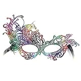 FaceWood Masquerade Mask for Women Ultralight Handmade Lace Mask Venetian Party Prom Ball (Queen-Color)