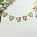 Pixnor CARDS Heart Shape Hessian Bunting Banner Rustic Party Decoration