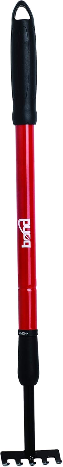 Bond Manufacturing 3-Tine Non Bond LH012 Cultivator with Telescopic Handle & Non-Slip Grip, Red : Hand Tillers : Garden & Outdoor