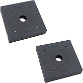 Myard Post Base Plate for 6x6 Inches Wood Post | Provides Code Required 1 Inch Stand-Off from Concrete Ground, Anti-UV, Patio Decking, Porch, Railing (6x6 inch, 2-Pack)