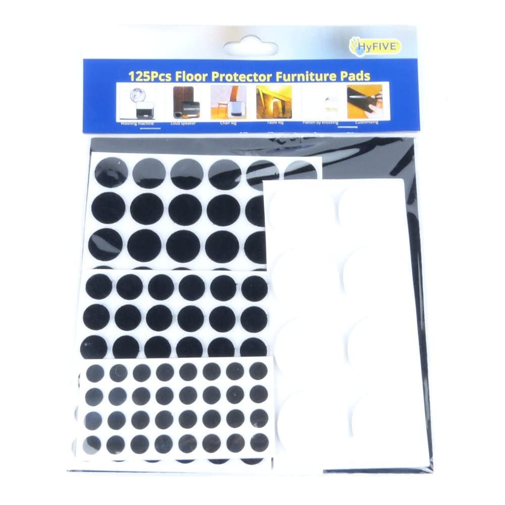 Hyfive Floor Protector Felt Fabric Pads Furniture Floor Protectors Self Adhesive 125pc