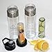 Water Bottle with Fruit Infuser, Bonus 2For1 :: Bottom Infusers :: Flip-Top Lids :: Strong Lightweight Tritan Plastic :: Portable Slim Design :: BPA Free :: Superior Lifetime Peace-of-Mind (24oz x 2)