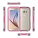 Galaxy S6 Waterproof Case, iThroughTM 20ft Waterproof, Dust Proof, Snow Proof, Shock Proof Case with Silicone Membrane Touched Screen Protector, Protective Carrying Cover Case for Galaxy S6 (Pink)