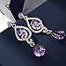 Neoglory Purple Cubic Zirconia Teardrop Jewelry Set Necklace Earrings Wedding Bridal Women Jewelry embellished with Crystals from Swarovski