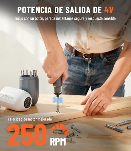 Mini Destornillador Eléctrico, 1500 mAh Juego de Destornilladores de Precisión con 12 Puntas S2 Magnéticas, 3 Ajustes de Torque, Pantalla LED, sin Cable, para Cámaras, Reloj Portátil - Blanco