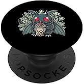 Cute Mothman Enjoying Bubble Tea PopSockets Adhesive PopGrip