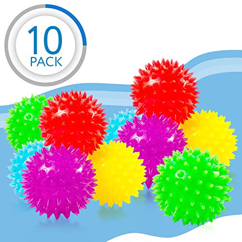 10Pack of Spiky Sensory Balls Squeezy and Bouncy Fidget Toys