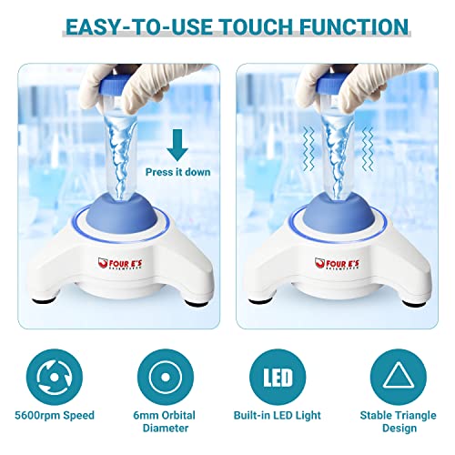 Mini Vortex Mixer Four E's Scientific Lab Vortex Shaker, 5600rpm