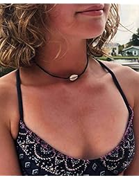 JA.S.JR Cowrie Shell Necklace Puka Shell Necklace Cowrie Shell Choker Pearl Choker Necklace Set for Women