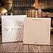 Wishmade 50x White Square Laser Cut Tri-fold Lace Wedding Invitations Cards with Bow Hollow Favors Invitations for Engagement Baby Shower Birthday Quinceanera(set of 50pcs) CW5002
