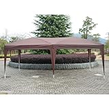 Outsunny Easy Pop Up Canopy Party Tent, 10-Feet x 20-Feet, Coffee Brown