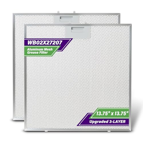 2PCS WB02X27207 Range Vent Hood Grease Filter Compatible With GE, Replacement 4463981 AP6039217 PS11771771 EAP11771771
