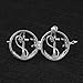 AEONSLOVE Crystal Anchor Pendant Necklace Silver Harmony Bola Chime Bell Seagreen