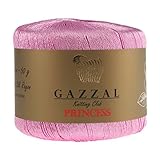 Gazzal Princess 1.76 Oz (50g)/ 284 Yrds (260m) Silk Lace Yarn, 100% Silk Rayon, For Crochet Doilies (Pink 3004)