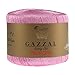 Gazzal Princess 1.76 Oz (50g)/ 284 Yrds (260m) Silk Lace Yarn, 100% Silk Rayon, For Crochet Doilies (Pink 3004)