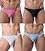 WINDAY Men Briefs Breathable Ice Silk Triangle Bikinis and Briefs D318 L 4-Pack Mixed Color A