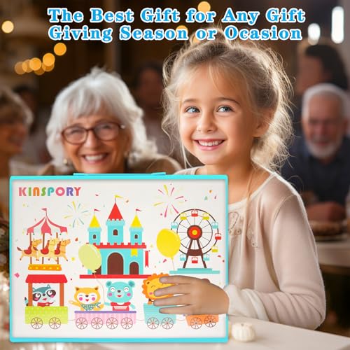 KINSPORY Art Supplies, 290 Pack Art Sets Crafts Drawing Coloring kit, Double-Side Trifold Easel, Oil Pastels, Crayons, Colored Pencils, Creative Gift for Beginners Artists Girls Boys Kids (Blue)