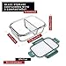 (3 Pack) 2-Compartment Glass Meal Prep Containers Microwavable with Green Airtight Snap-Locking Lids Glass Lunch Containers with NEW DIVIDER SEAL TECHNOLOGY Food Storage Containers BPA Free (36 oz.)