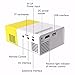 Mini Projector,ELEGIANT Portable 1080P LED Projector Outdoor Home Cinema Theater with PC Laptop USB/SD/AV/HDMI Input Pocket Projector for Video TV Movie Party Game Home Entertainment Pico Projector