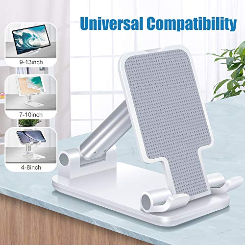 Cell Phone Stand Foldable, Angle & Height Adjustable Desk Phone Stand, Anti-Slip Base Tablet Stand Compatible with 4\