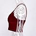Toraway Women V-Neck Velvet Camisole Bandage Backless Tank Vest Tops Bustier Crop Top (Large, Red)